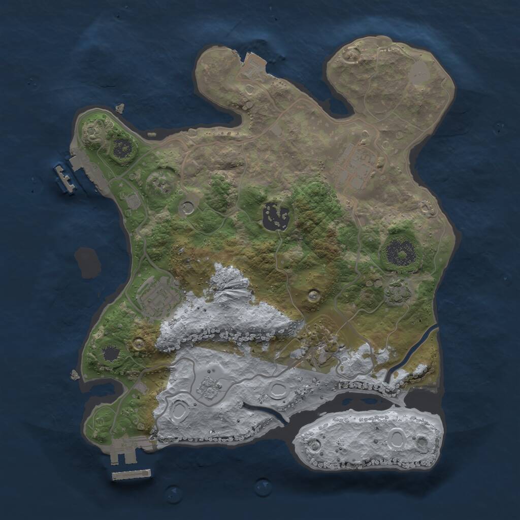 Rust Map: Procedural Map, Size: 2700, Seed: 943475290, 10 Monuments