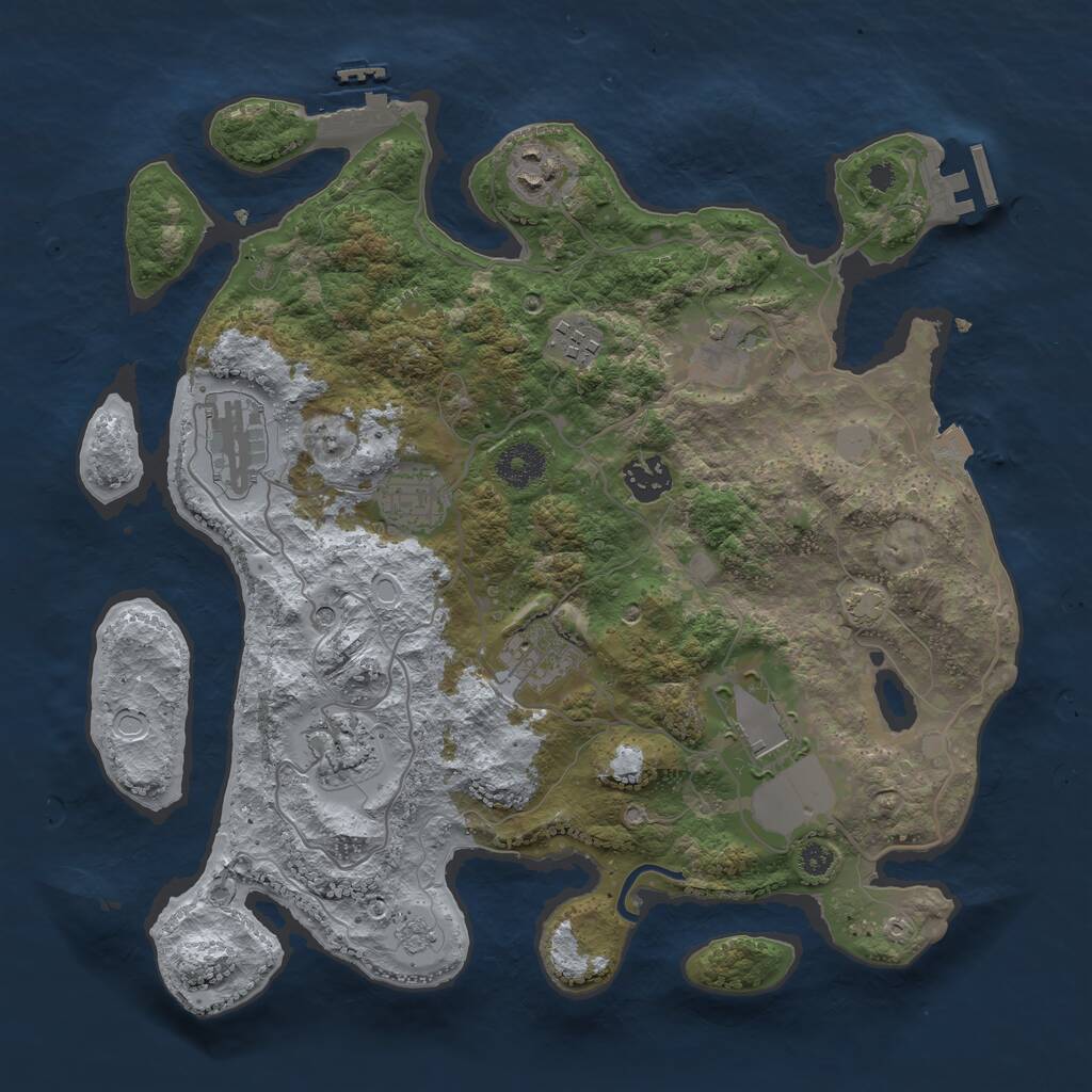 Rust Map: Procedural Map, Size: 3500, Seed: 502908806, 15 Monuments