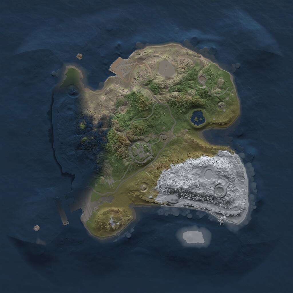 Rust Map: Procedural Map, Size: 2000, Seed: 1305694519, 3 Monuments