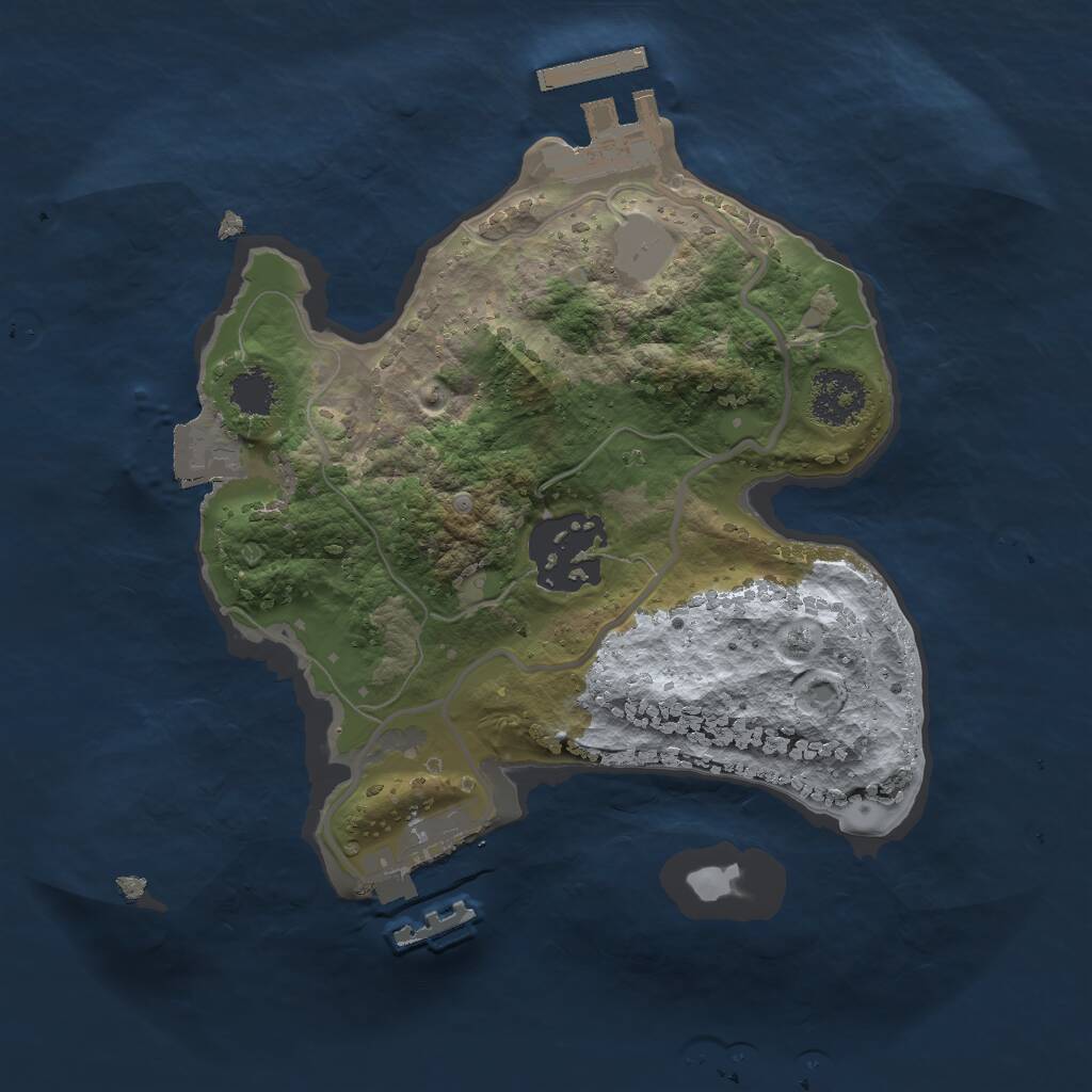 Rust Map: Procedural Map, Size: 2000, Seed: 1305694519, 4 Monuments