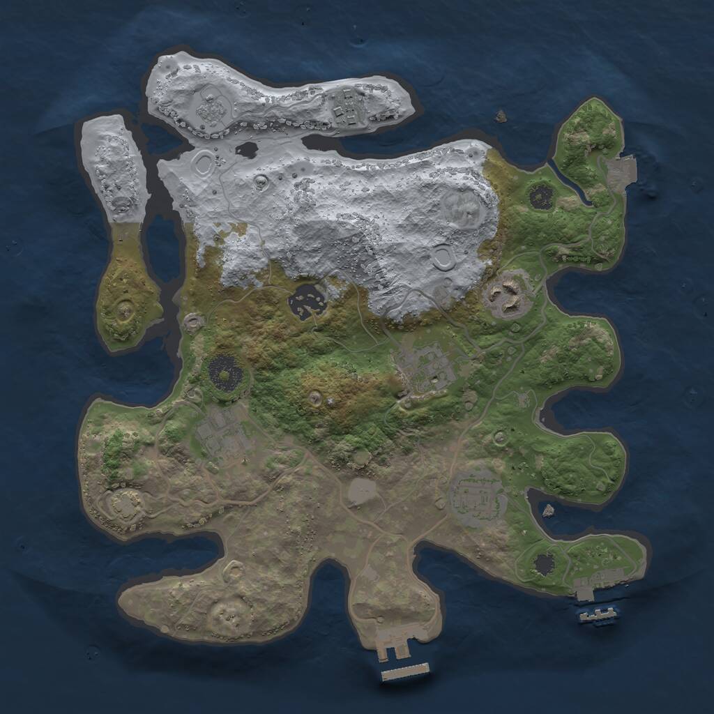 Rust Map: Procedural Map, Size: 3000, Seed: 1366321690, 11 Monuments