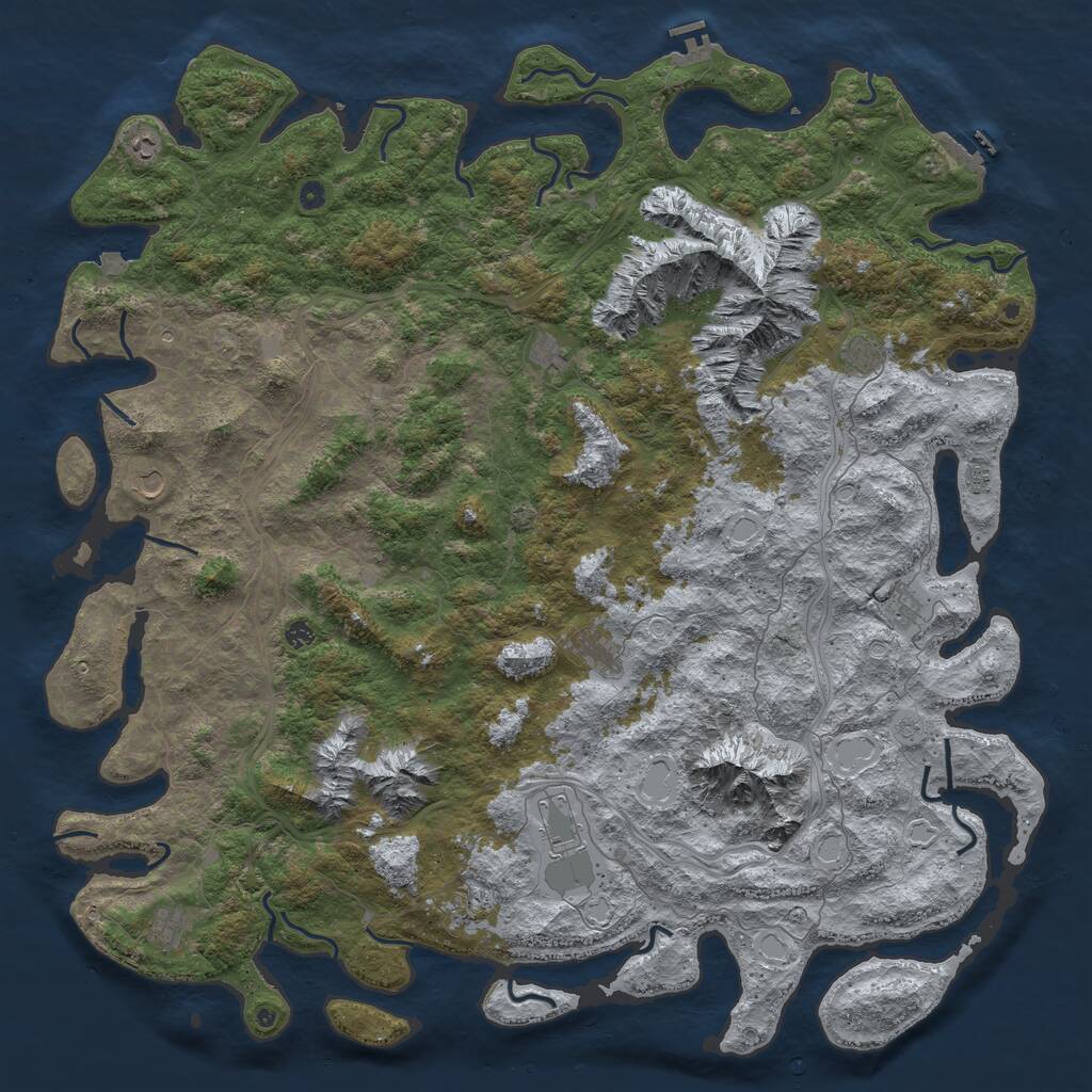 Rust Map: Procedural Map, Size: 6000, Seed: 794539949, 17 Monuments