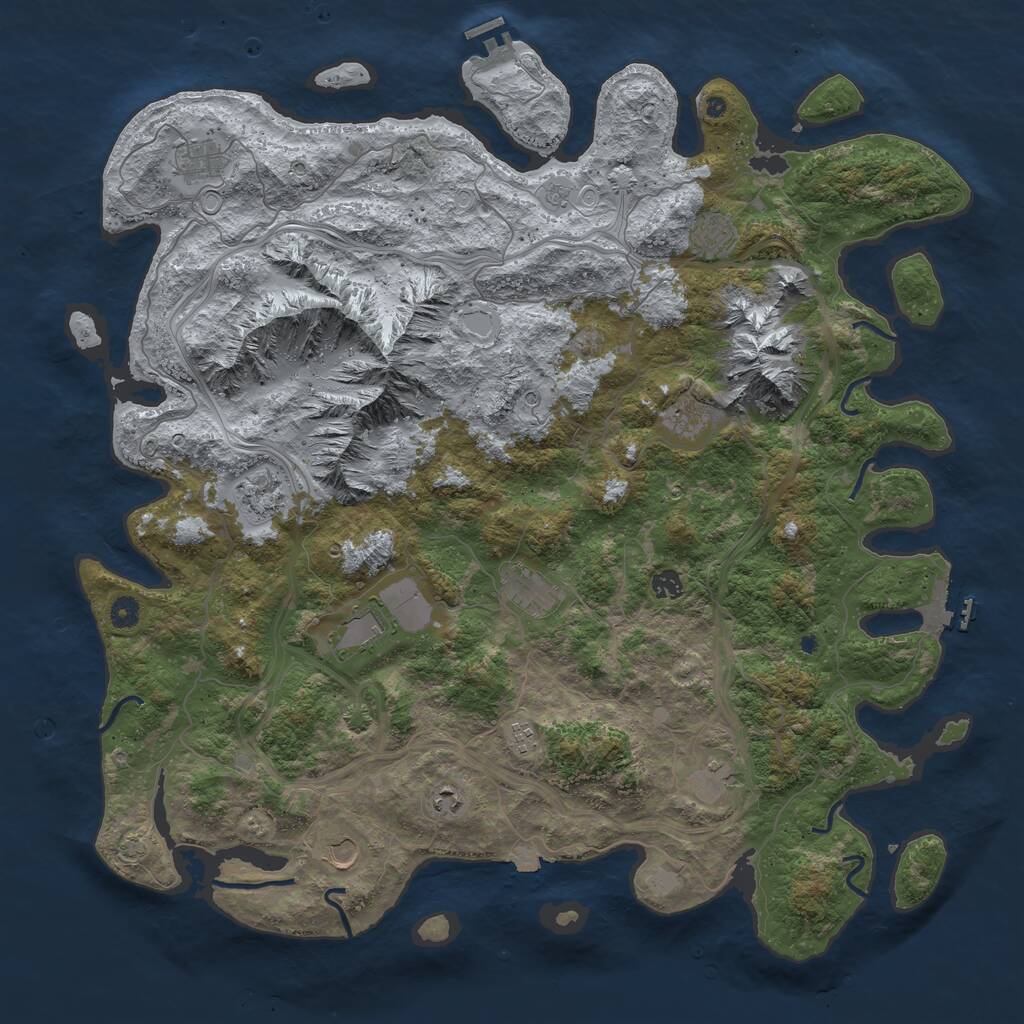 Rust Map: Procedural Map, Size: 5000, Seed: 1090978717, 17 Monuments