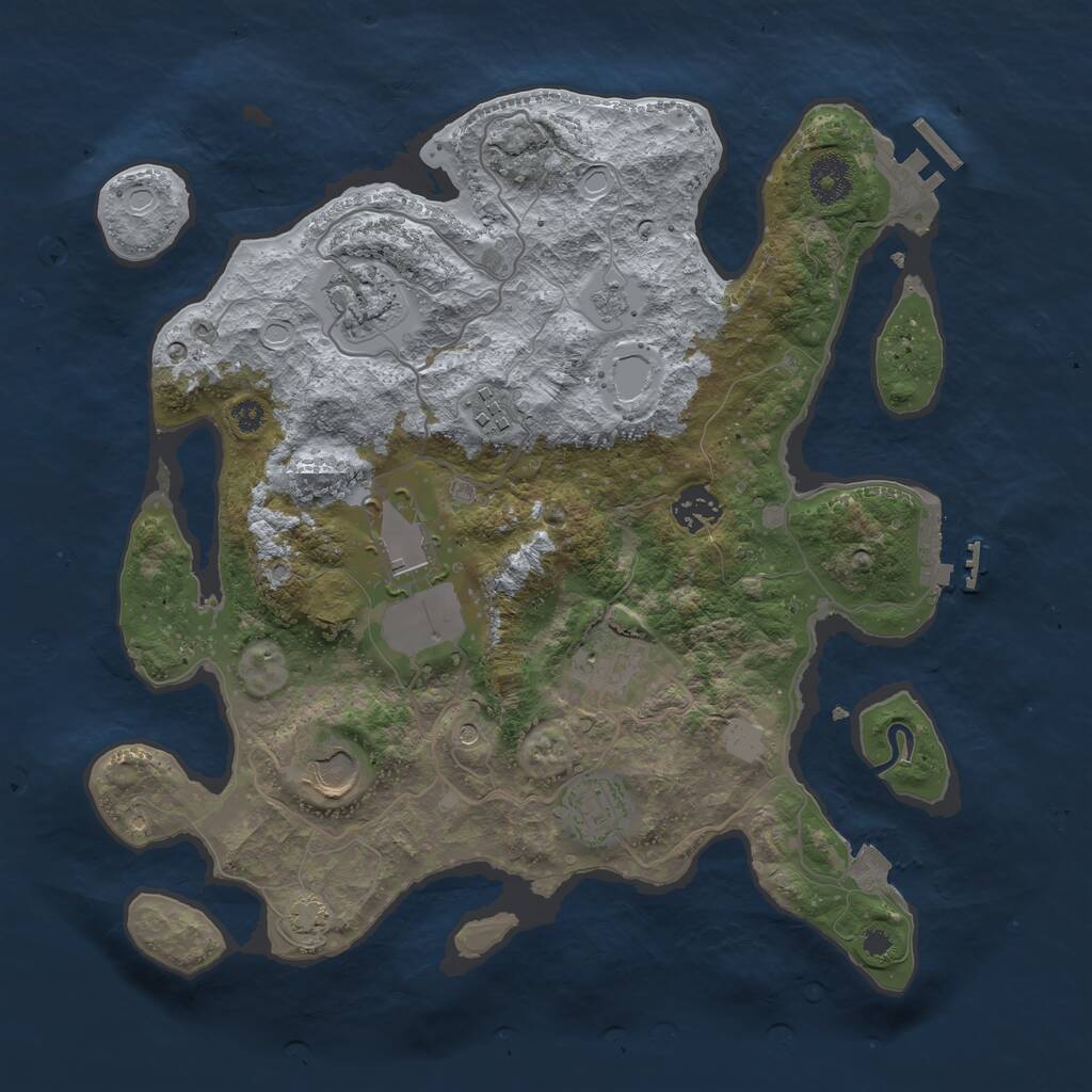 Rust Map: Procedural Map, Size: 3500, Seed: 408943581, 13 Monuments