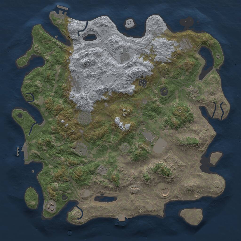 Rust Map: Procedural Map, Size: 4250, Seed: 36981722, 17 Monuments