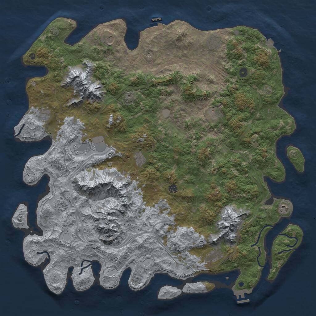 Rust Map: Procedural Map, Size: 5246, Seed: 1964665755, 17 Monuments