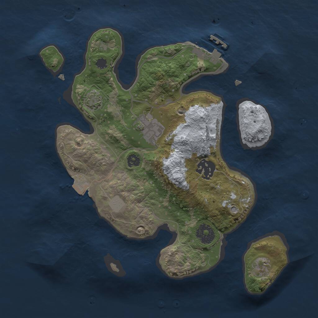 Rust Map: Procedural Map, Size: 2500, Seed: 99988800, 5 Monuments