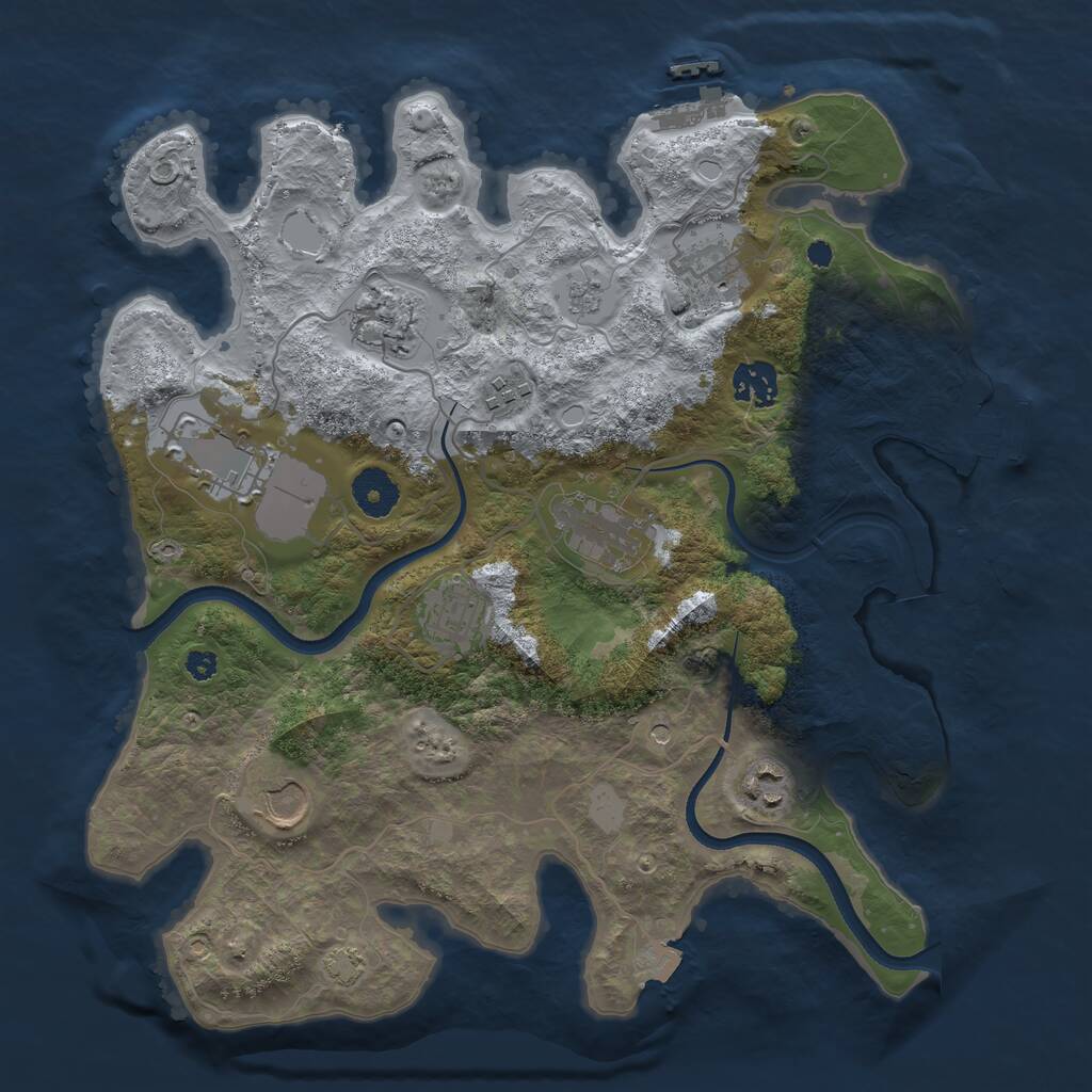 Rust Map: Procedural Map, Size: 3500, Seed: 17261751, 17 Monuments