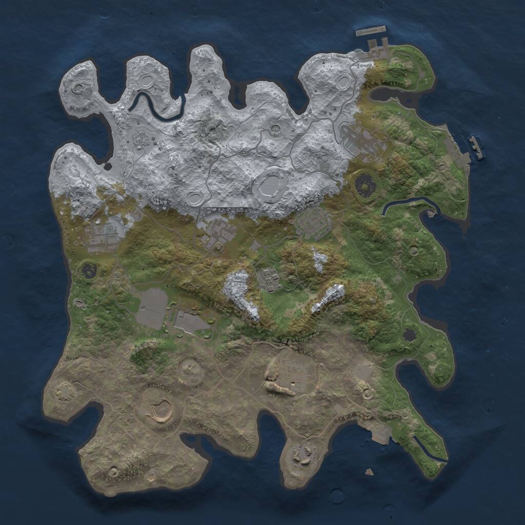 Rust Map: Procedural Map, Size: 3500, Seed: 17261751, 15 Monuments