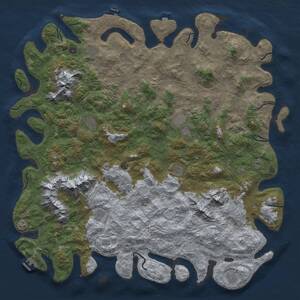 Thumbnail Rust Map: Procedural Map, Size: 6000, Seed: 7907, 17 Monuments