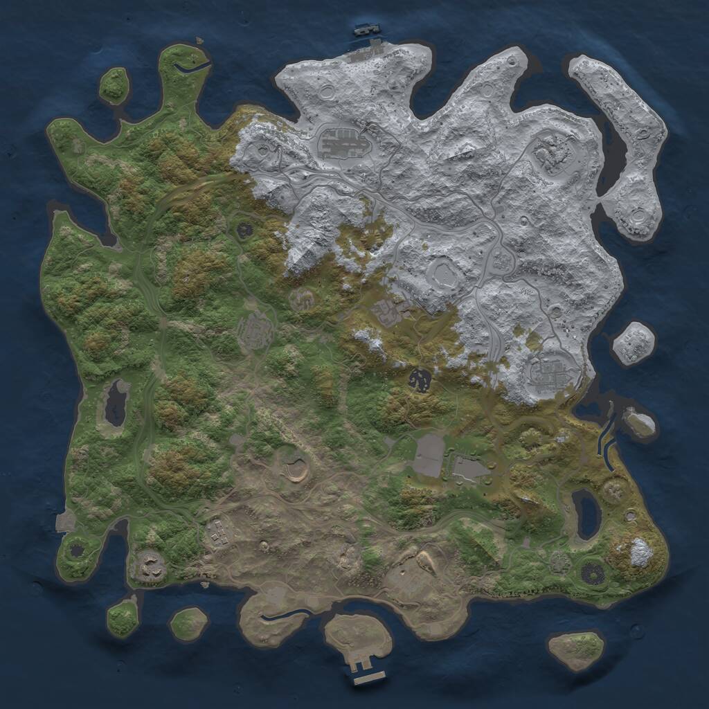 Rust Map: Procedural Map, Size: 4500, Seed: 3574321, 17 Monuments