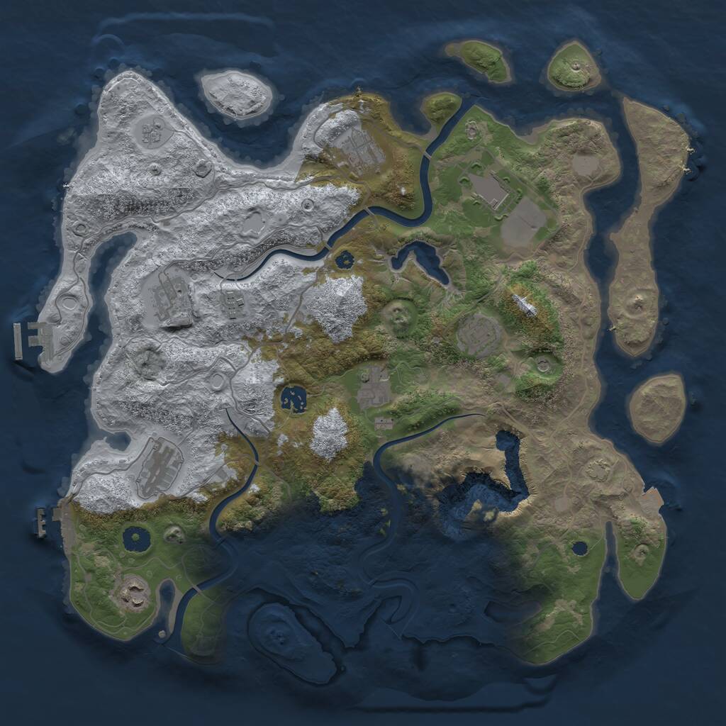 Rust Map: Procedural Map, Size: 4000, Seed: 365786446, 15 Monuments