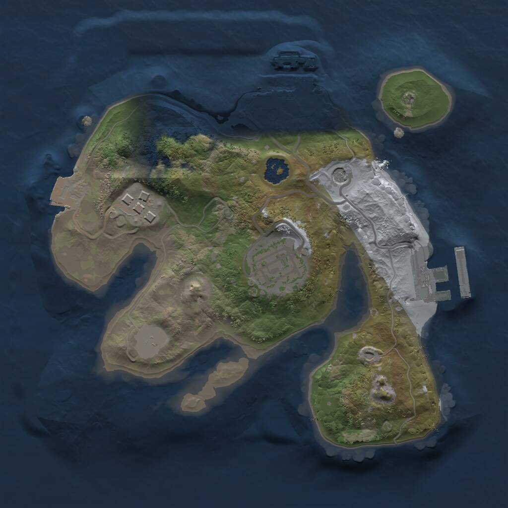 Rust Map: Procedural Map, Size: 2000, Seed: 15008, 6 Monuments
