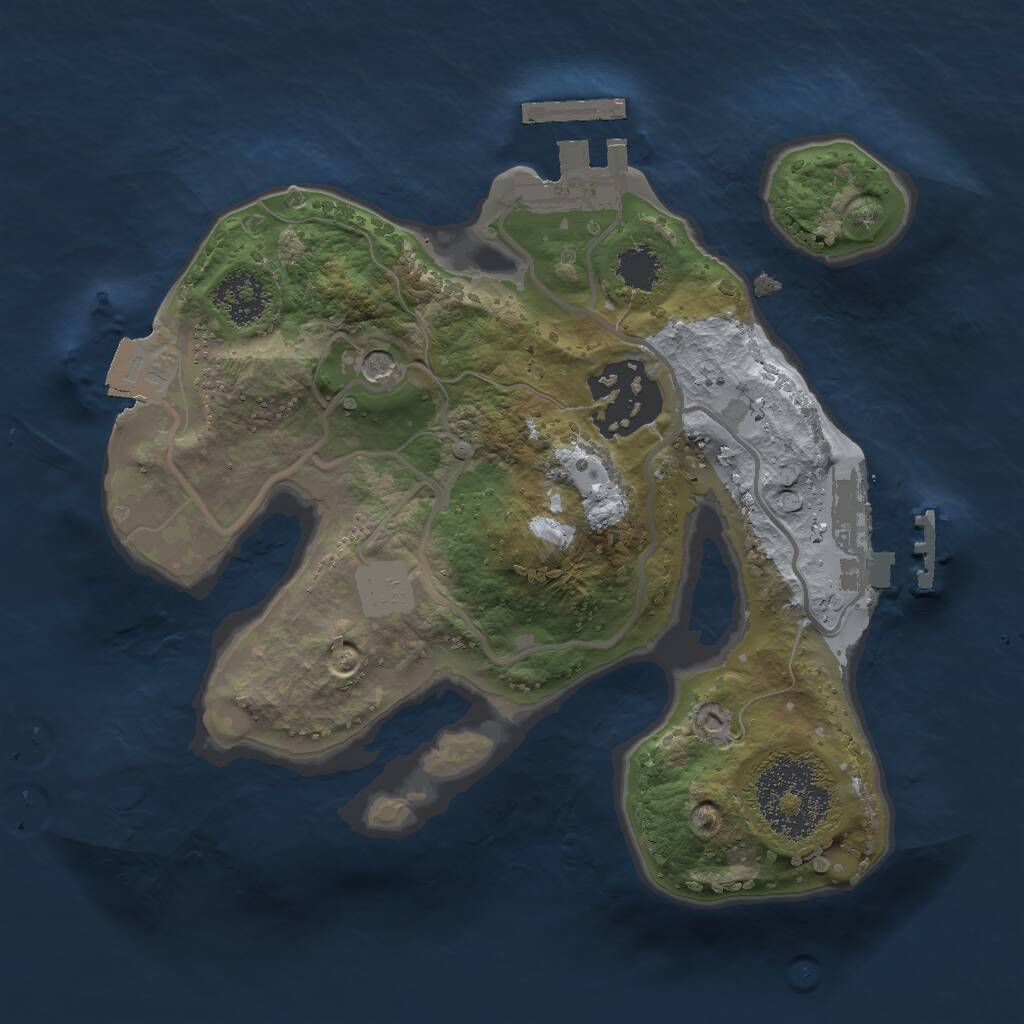 Rust Map: Procedural Map, Size: 2000, Seed: 15008, 5 Monuments