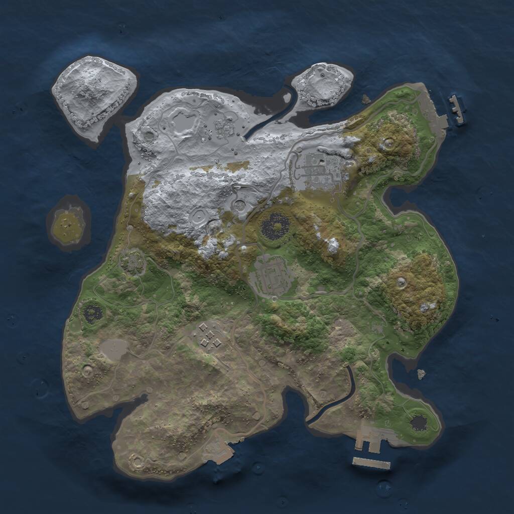 Rust Map: Procedural Map, Size: 2750, Seed: 286665036, 9 Monuments