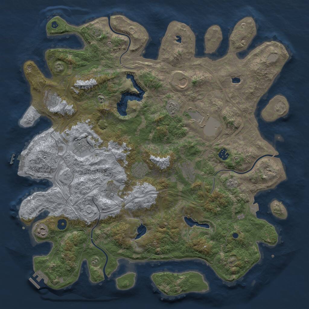 Rust Map: Procedural Map, Size: 4500, Seed: 231215, 16 Monuments