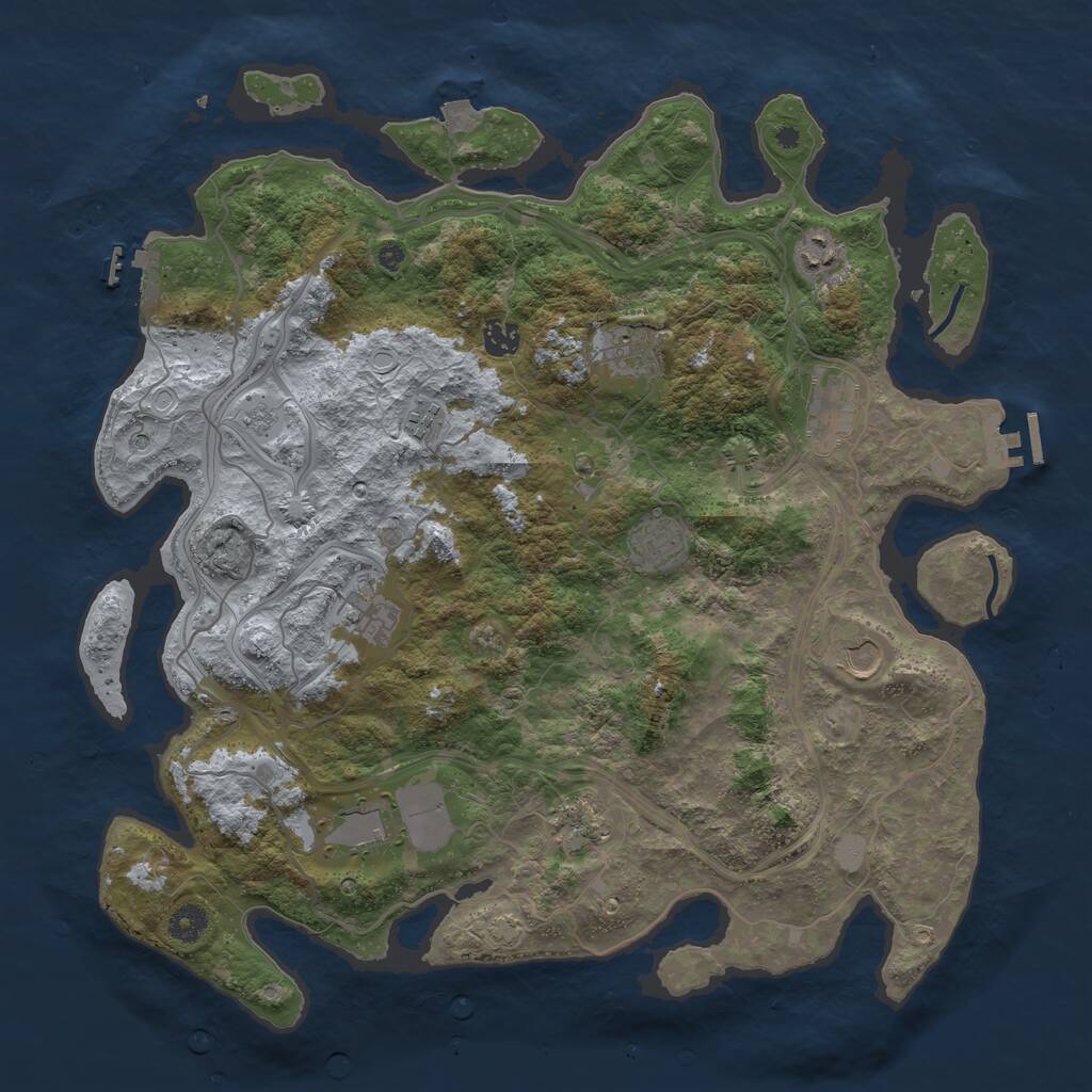 Rust Map: Procedural Map, Size: 4250, Seed: 207694897, 16 Monuments