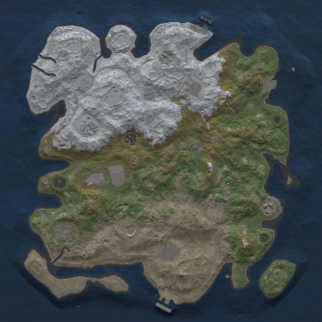 Rust Map: Procedural Map, Size: 4000, Seed: 1022725543, 16 Monuments