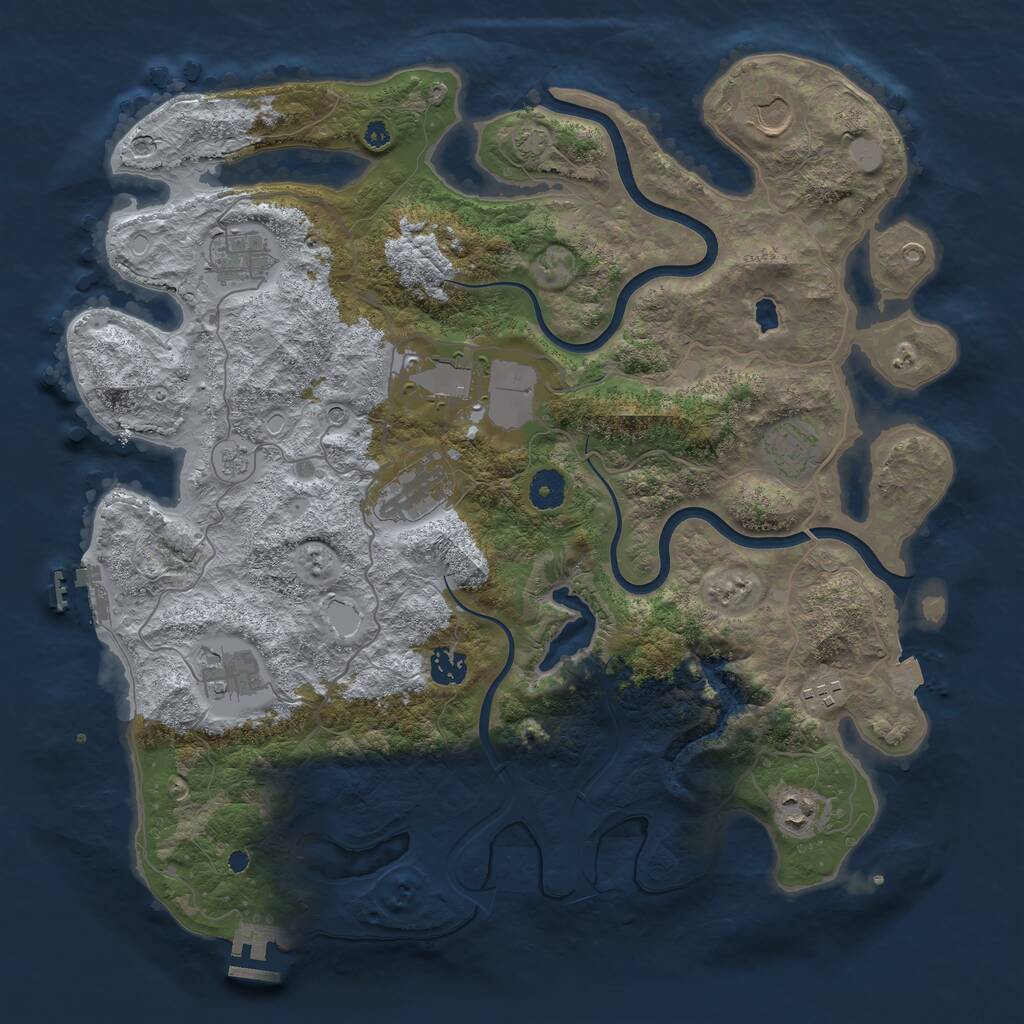 Rust Map: Procedural Map, Size: 4000, Seed: 502406876, 15 Monuments