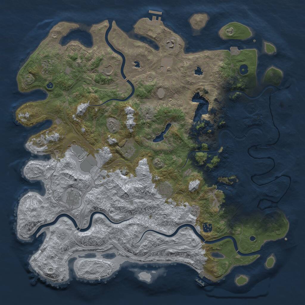 Rust Map: Procedural Map, Size: 4700, Seed: 25179083, 16 Monuments