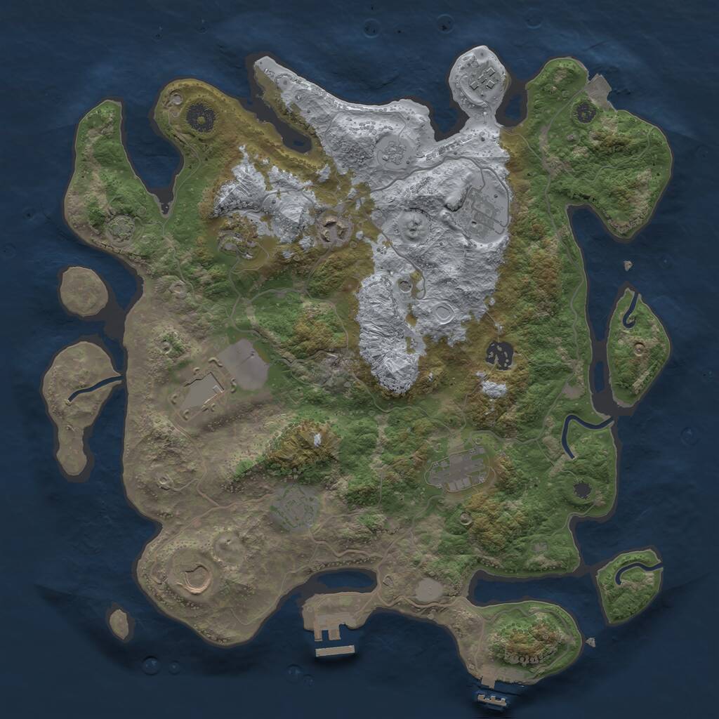 Rust Map: Procedural Map, Size: 3750, Seed: 27472859, 15 Monuments