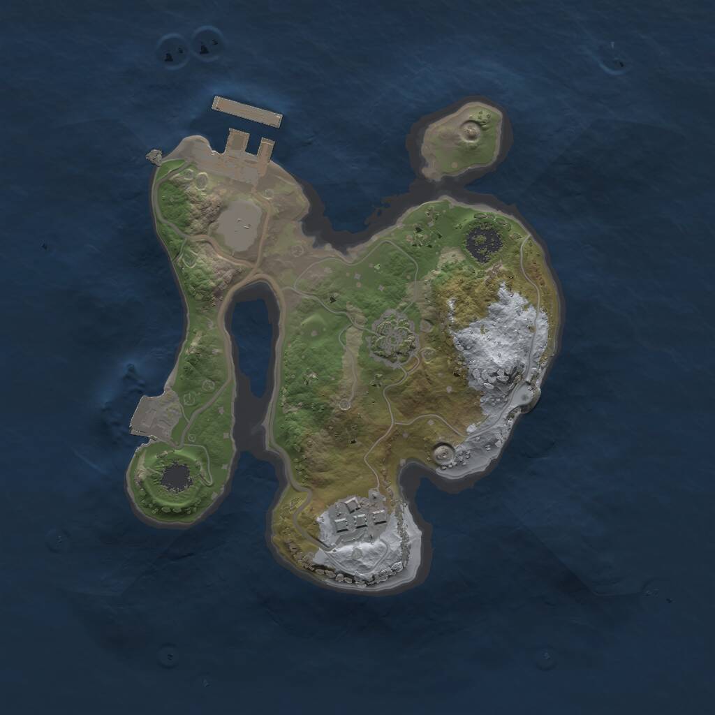 Rust Map: Procedural Map, Size: 2050, Seed: 999819002, 4 Monuments