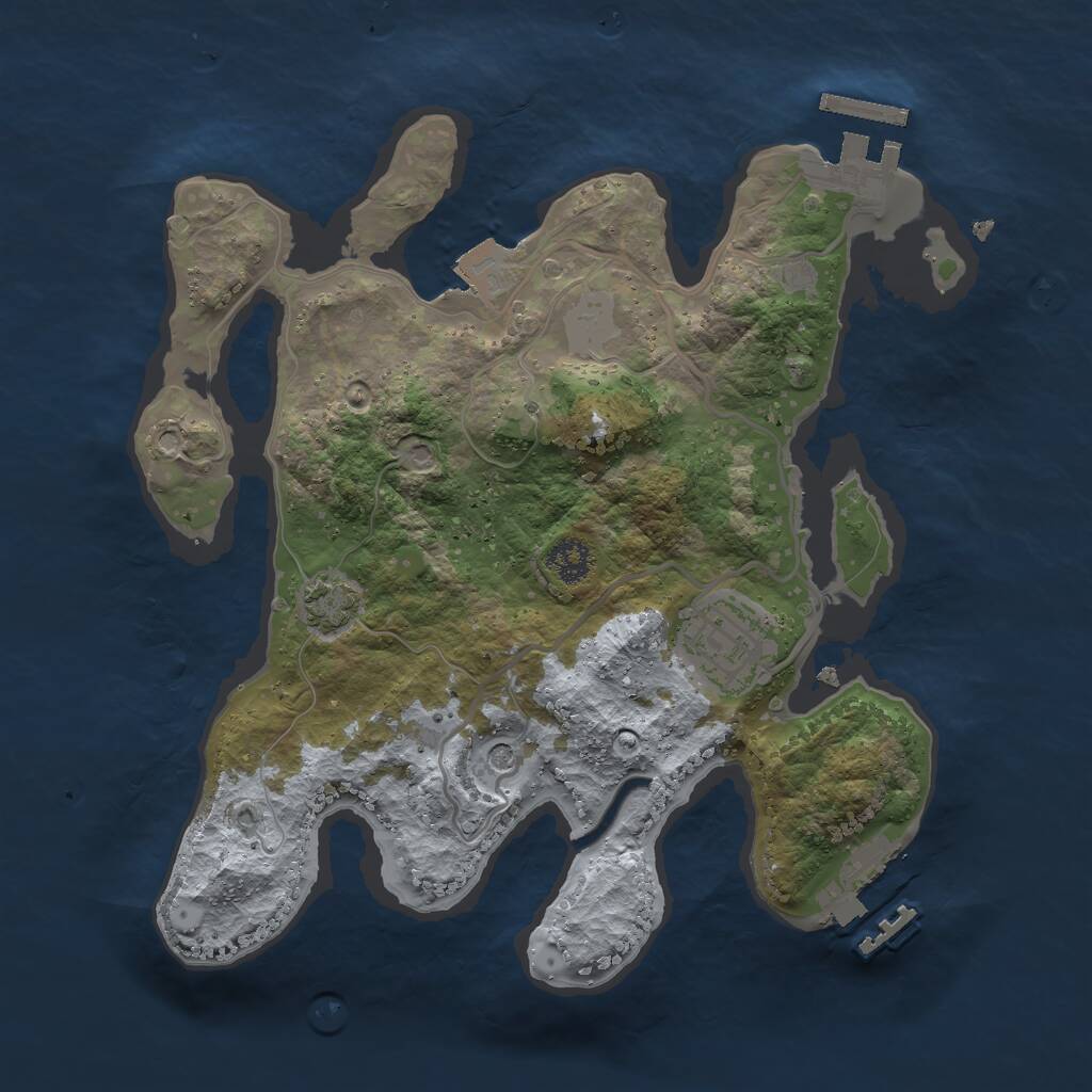 Rust Map: Procedural Map, Size: 2500, Seed: 1638781679, 6 Monuments