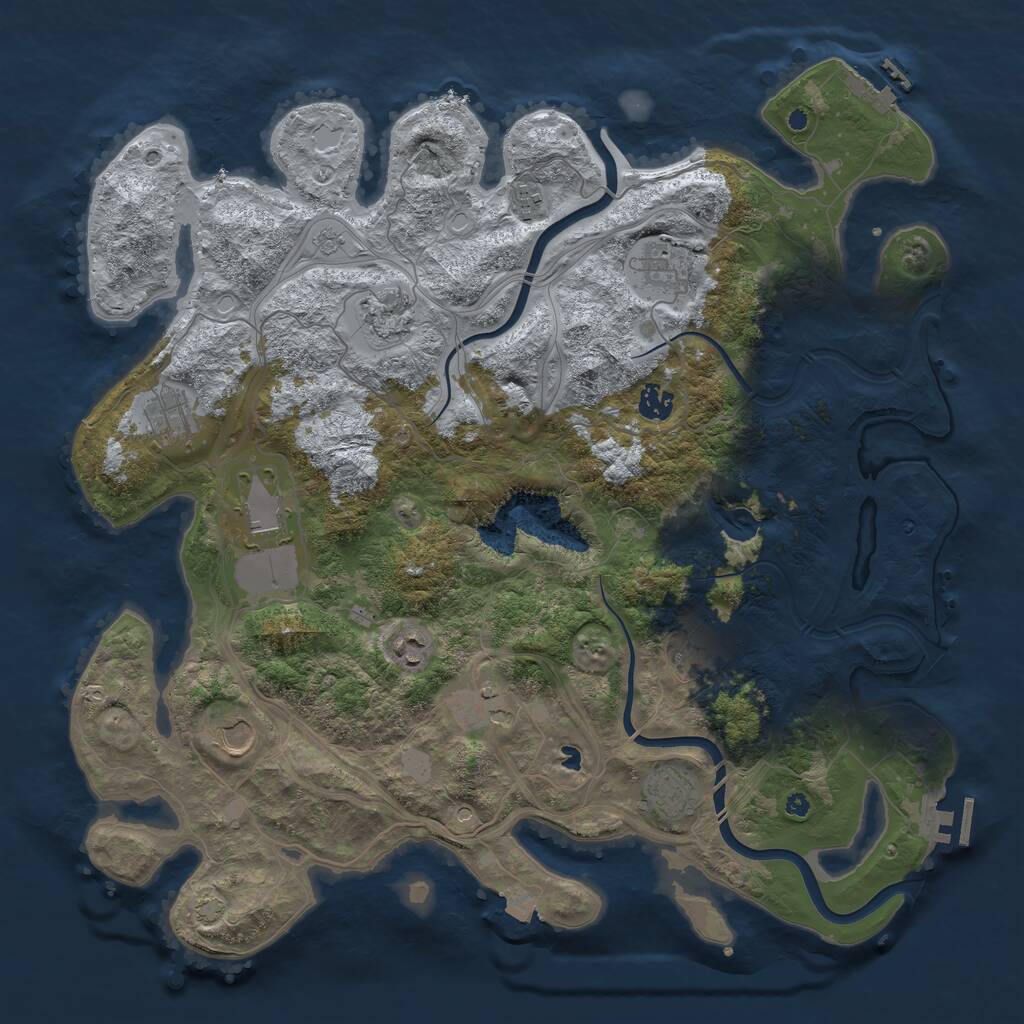 Rust Map: Procedural Map, Size: 4300, Seed: 40604878, 17 Monuments