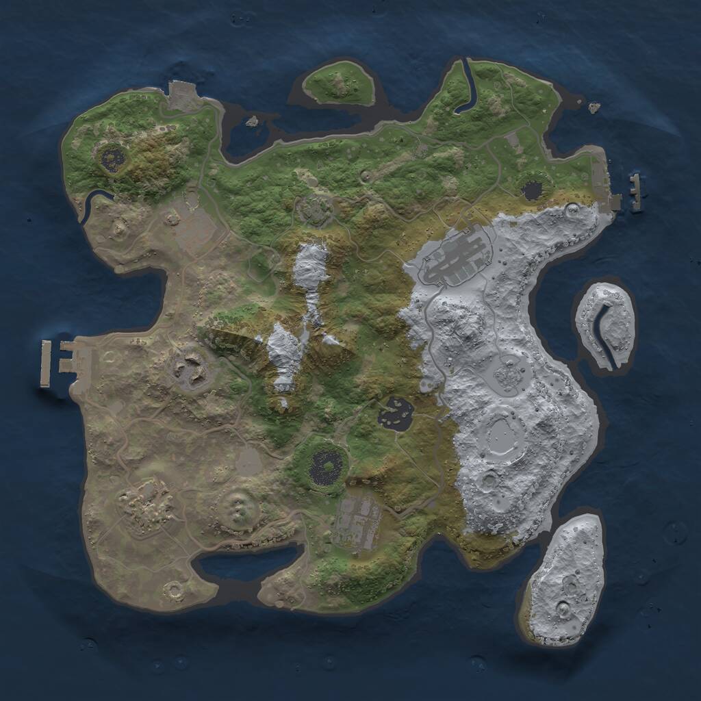 Rust Map: Procedural Map, Size: 3000, Seed: 545411546, 11 Monuments