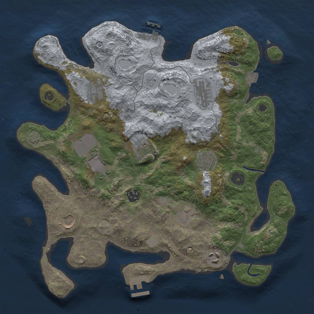 Rust Map: Procedural Map, Size: 3500, Seed: 1495666952, 15 Monuments