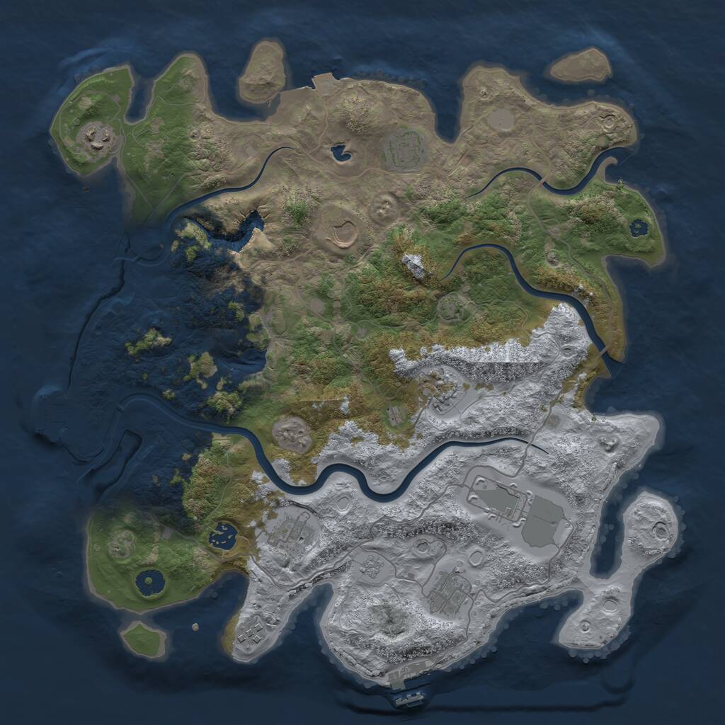 Rust Map: Procedural Map, Size: 4000, Seed: 661896034, 15 Monuments