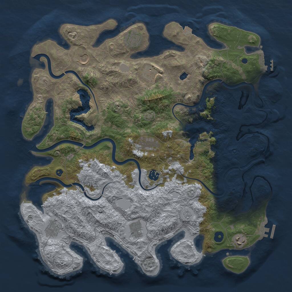 Rust Map: Procedural Map, Size: 4200, Seed: 505050220, 15 Monuments