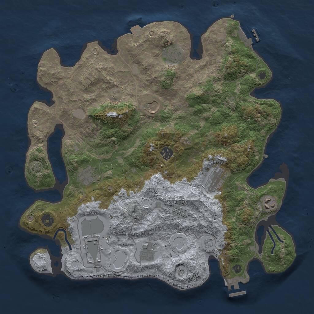 Rust Map: Procedural Map, Size: 3750, Seed: 730822387, 15 Monuments