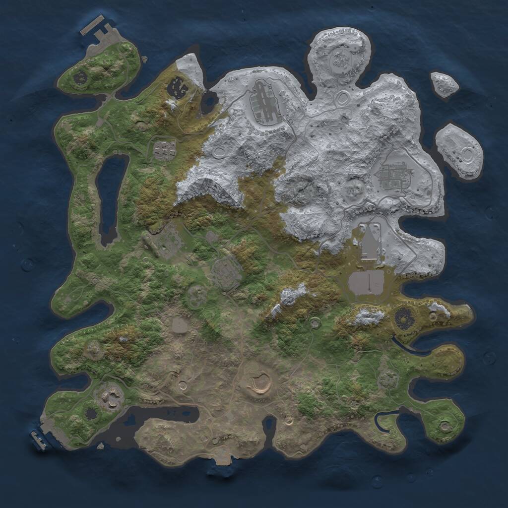 Rust Map: Procedural Map, Size: 3700, Seed: 5577, 15 Monuments