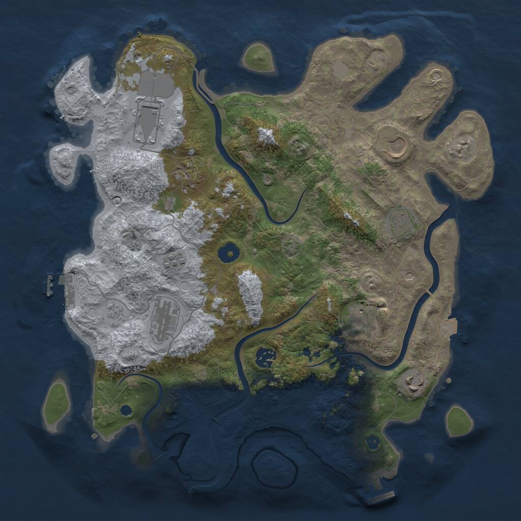 Rust Map: Procedural Map, Size: 3800, Seed: 26897, 15 Monuments