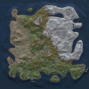 Thumbnail Rust Map: Procedural Map, Size: 3950, Seed: 1460244492, 16 Monuments