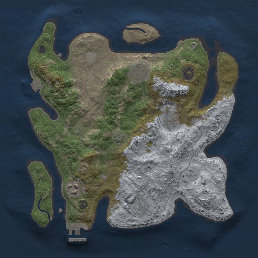 Rust Map: Procedural Map, Size: 3000, Seed: 552754594, 9 Monuments