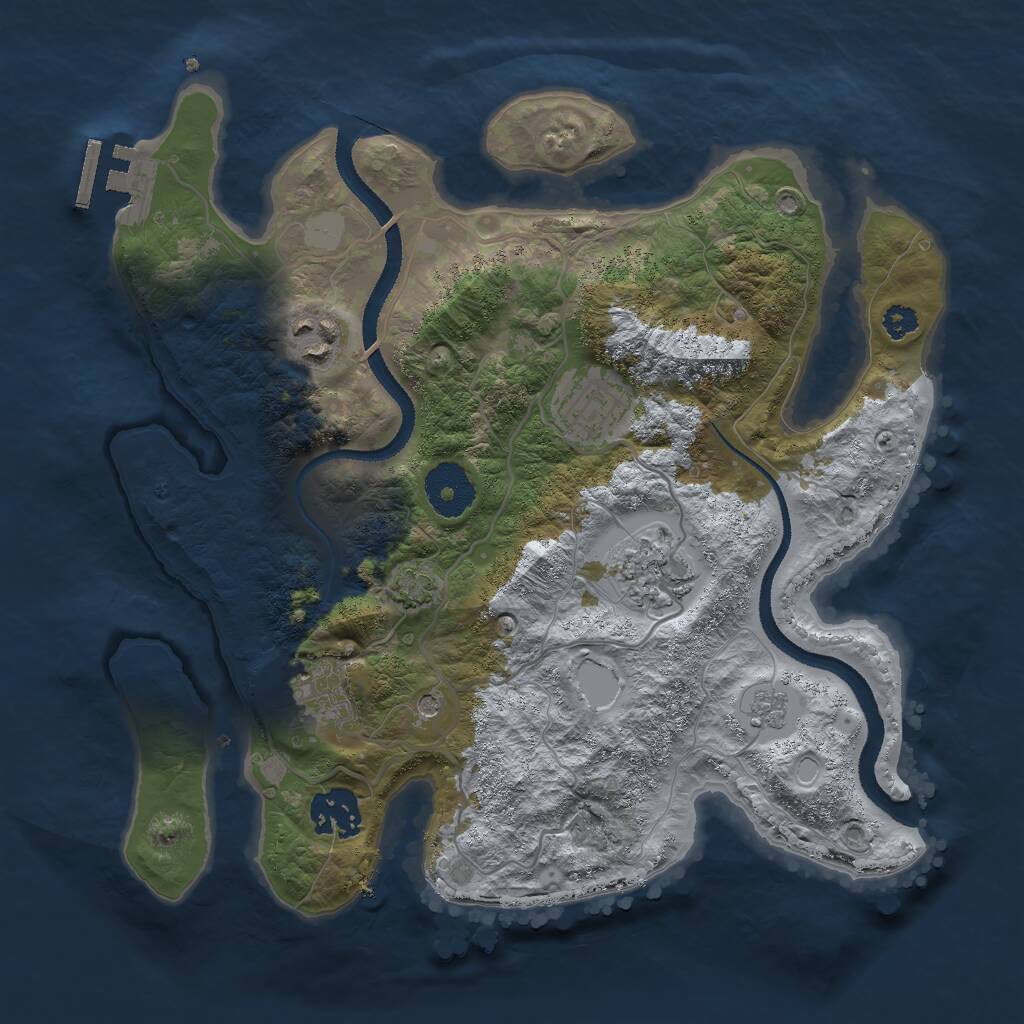 Rust Map: Procedural Map, Size: 3000, Seed: 552754594, 10 Monuments