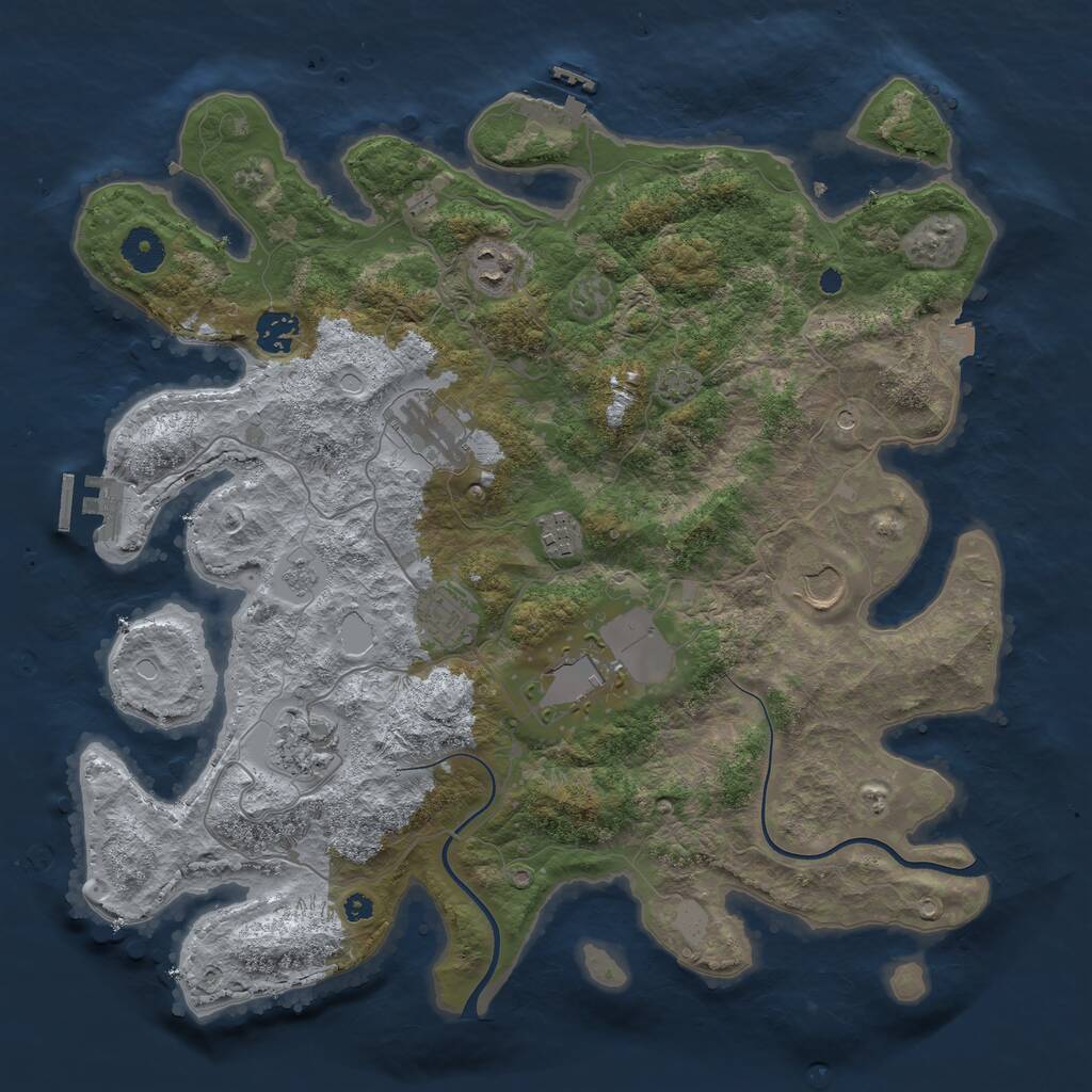 Rust Map: Procedural Map, Size: 3800, Seed: 786765670, 14 Monuments