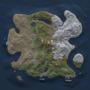 Thumbnail Rust Map: Procedural Map, Size: 3000, Seed: 21657, 10 Monuments