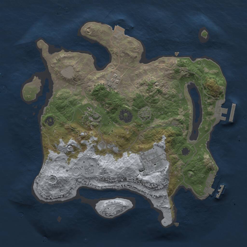 Rust Map: Procedural Map, Size: 2700, Seed: 939971852, 8 Monuments