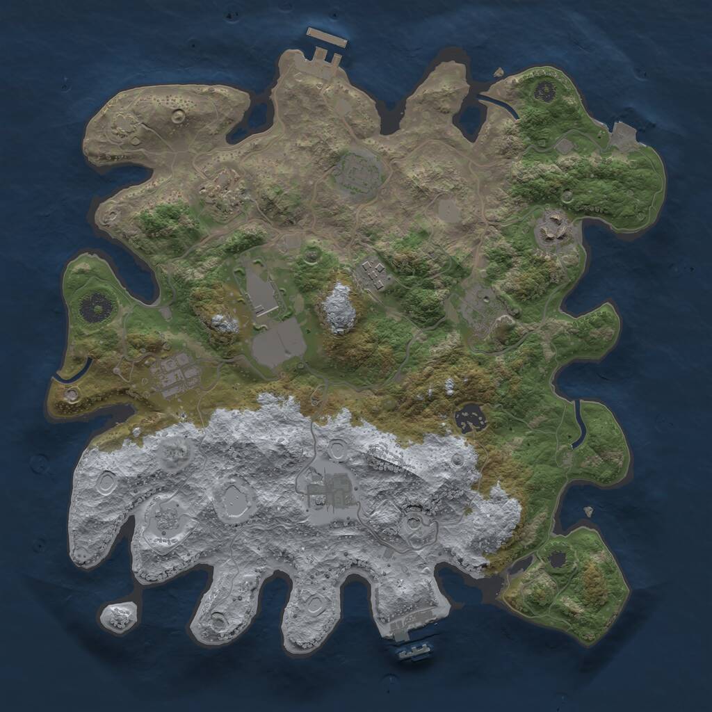 Rust Map: Procedural Map, Size: 3500, Seed: 75638193, 15 Monuments