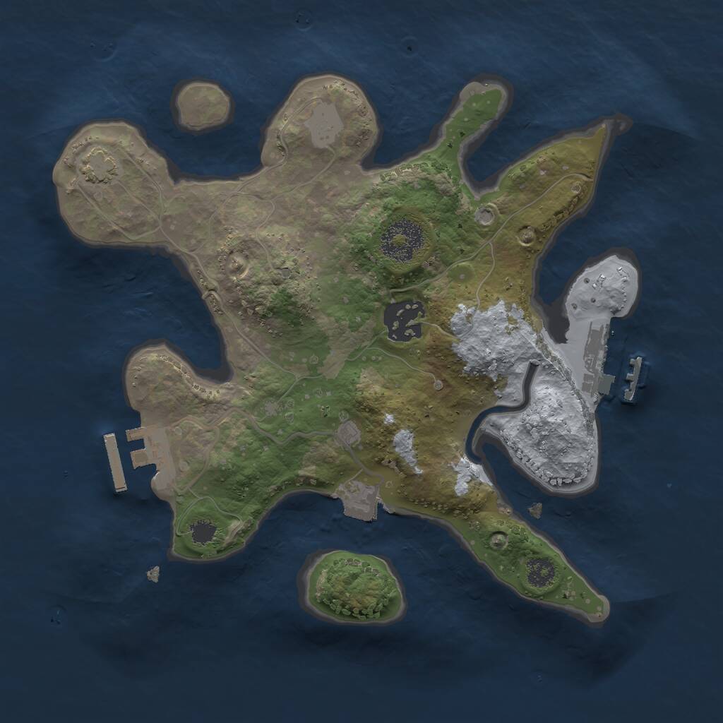 Rust Map: Procedural Map, Size: 2500, Seed: 54542045, 5 Monuments