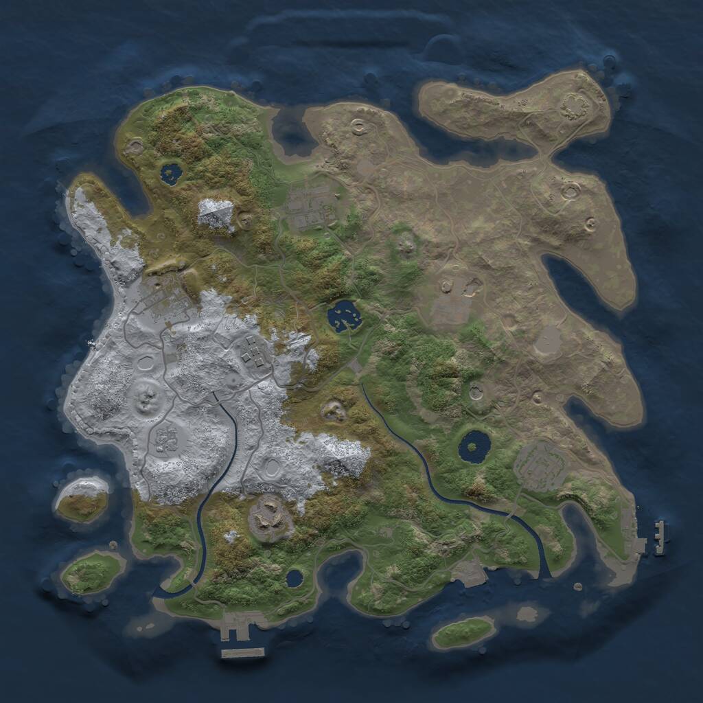 Rust Map: Procedural Map, Size: 3300, Seed: 1013456964, 13 Monuments