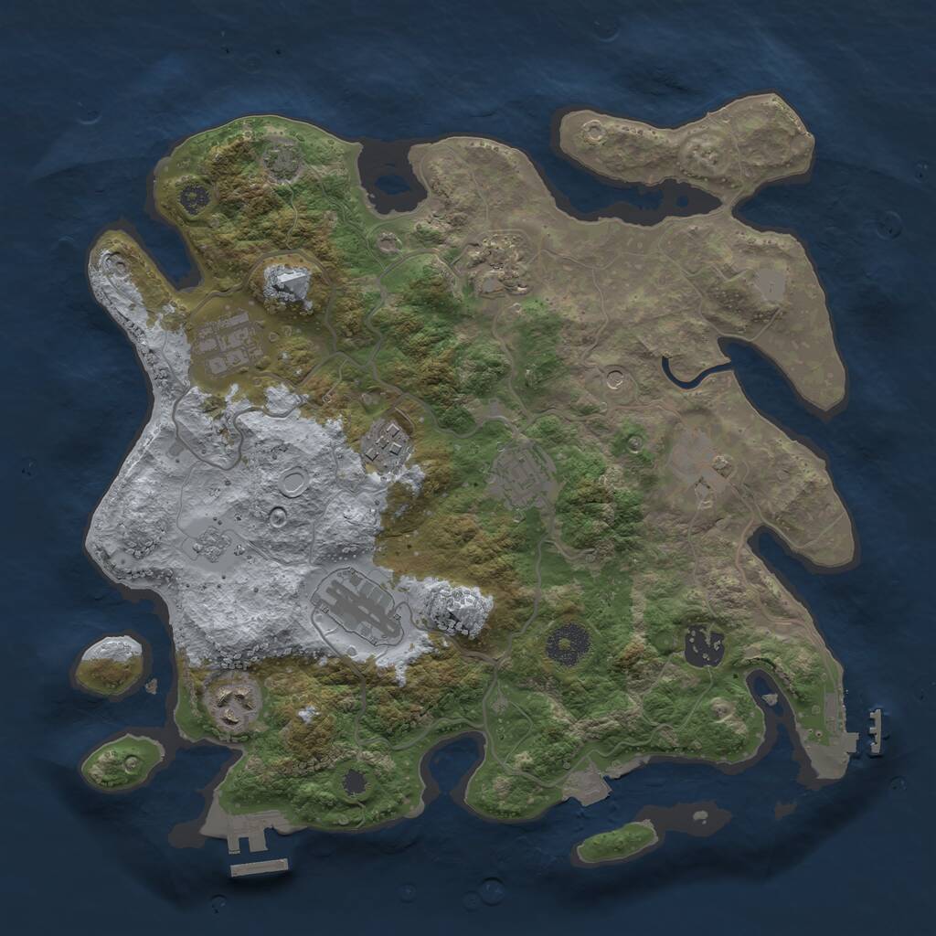 Rust Map: Procedural Map, Size: 3300, Seed: 1013456964, 14 Monuments