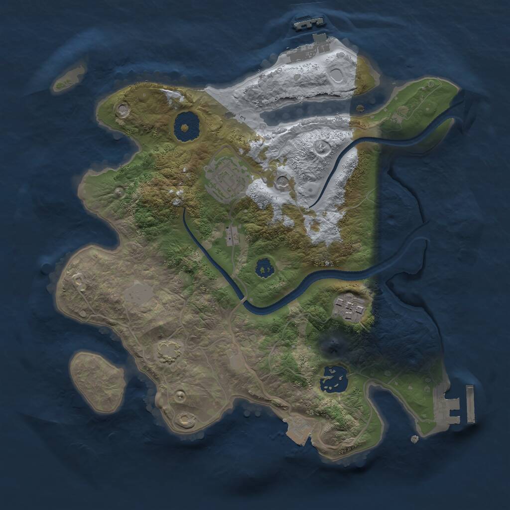 Rust Map: Procedural Map, Size: 2700, Seed: 240923, 8 Monuments