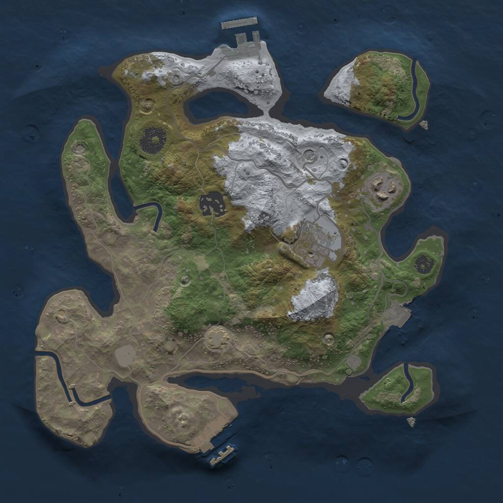 Rust Map: Procedural Map, Size: 2800, Seed: 1970644880, 8 Monuments