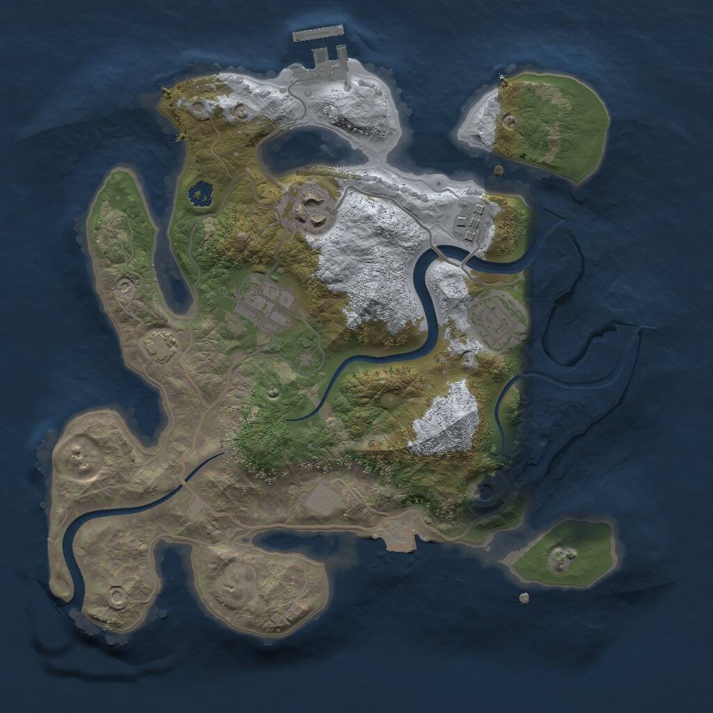 Rust Map: Procedural Map, Size: 2800, Seed: 1970644880, 8 Monuments