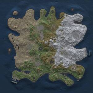 Thumbnail Rust Map: Procedural Map, Size: 3500, Seed: 9428818, 16 Monuments