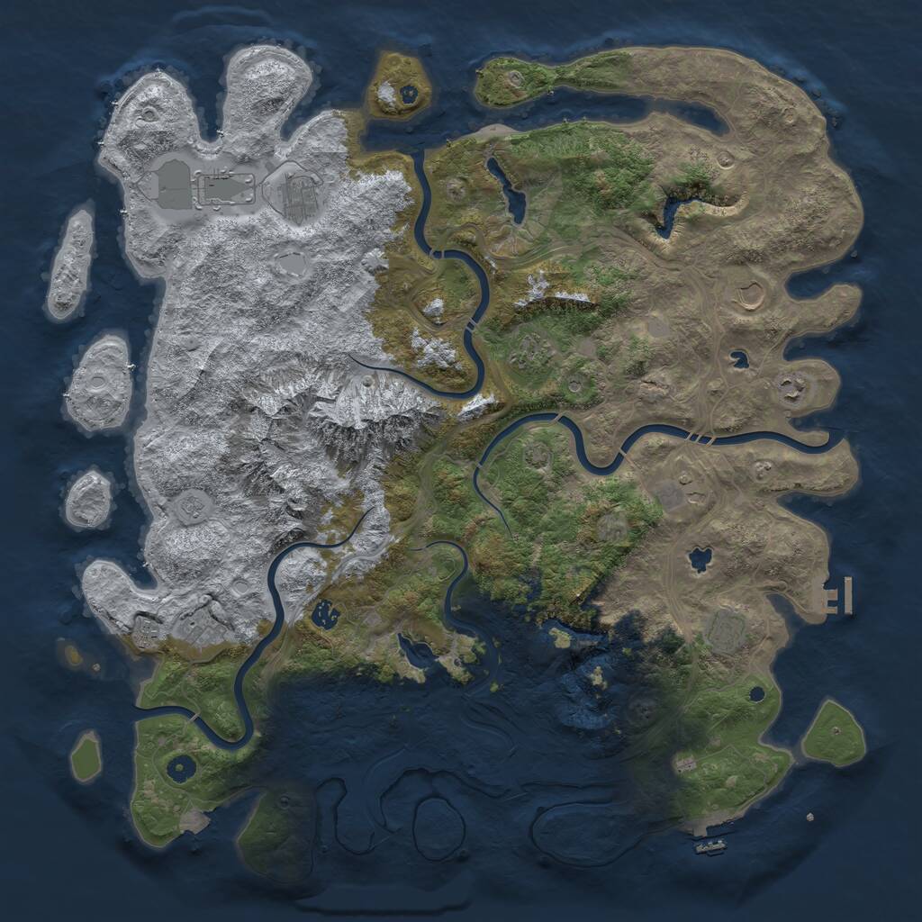 Rust Map: Procedural Map, Size: 5000, Seed: 166416664, 16 Monuments